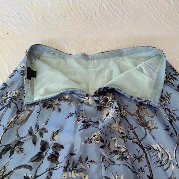J Crew Blue floral silk Midi skirt - Picture 3 of 6